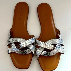 Veronica beard silver slide sandals . Size 40.